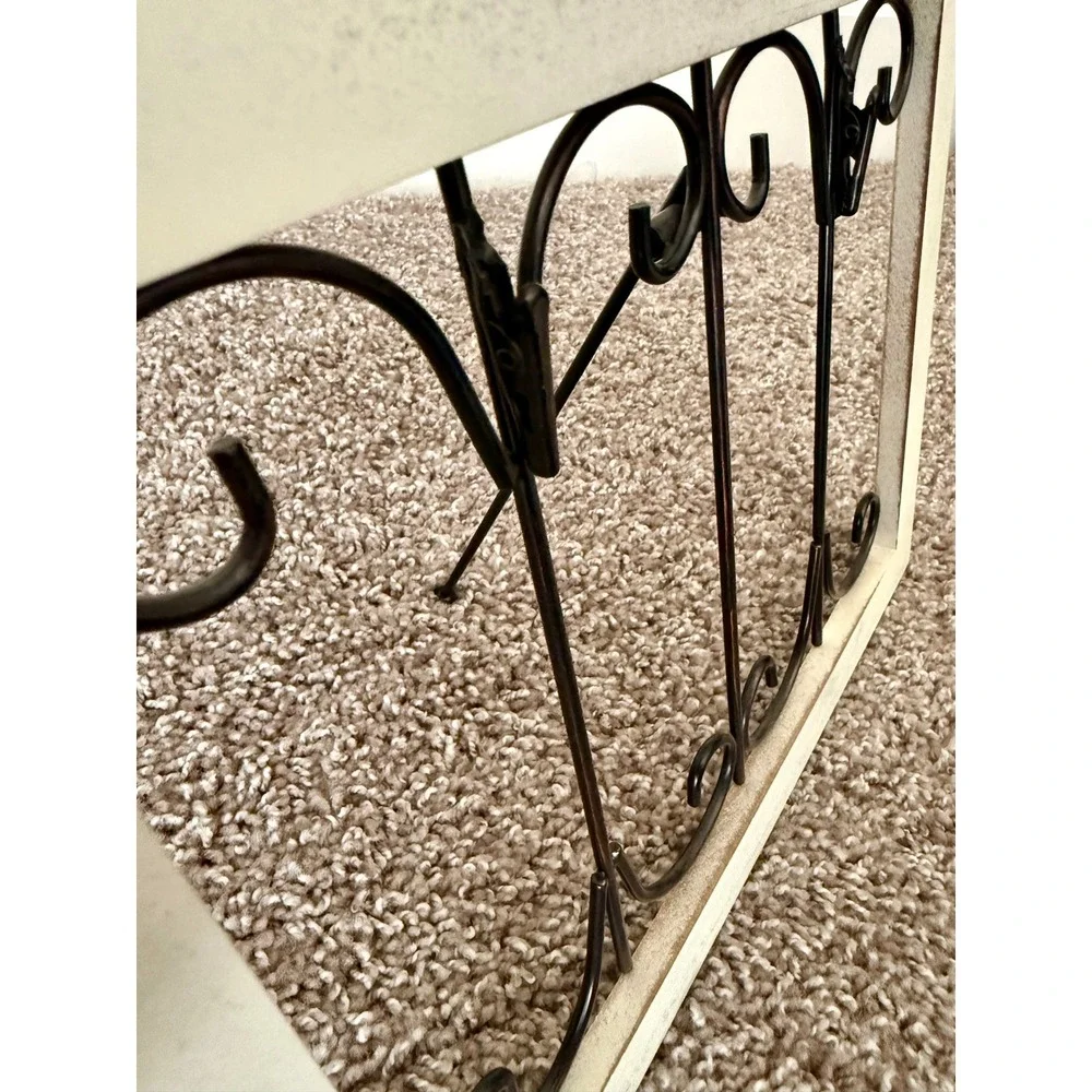 Hobby Lobby Scrollwork Picture Frame Cream Bronze 11.5x8.5 Excellent Distressed